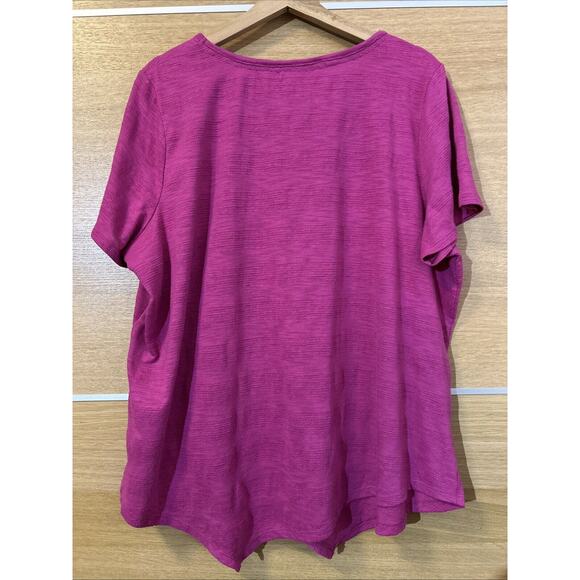 Westbound Woman Vivid Fuchsia Pink Cotton Sz 2X layered Asymetrical Tunic Top - Picture 2 of 7